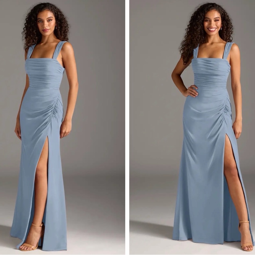 AZAZIE 00 JOSEPHINE DUSTY BLUE BRIDESMAID DRESS *HEMMED*